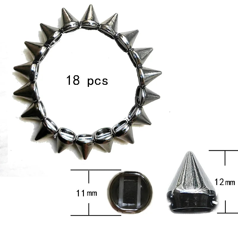 Spikes Elastic Bracelet Stretch Rivets Punk Style Bangle Bracelet Hip Hop Party Fashion Jewelry for Ladies Metal Alloy