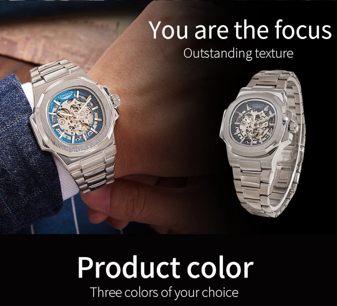 Men Automatic Mechanical Watch Skeleton