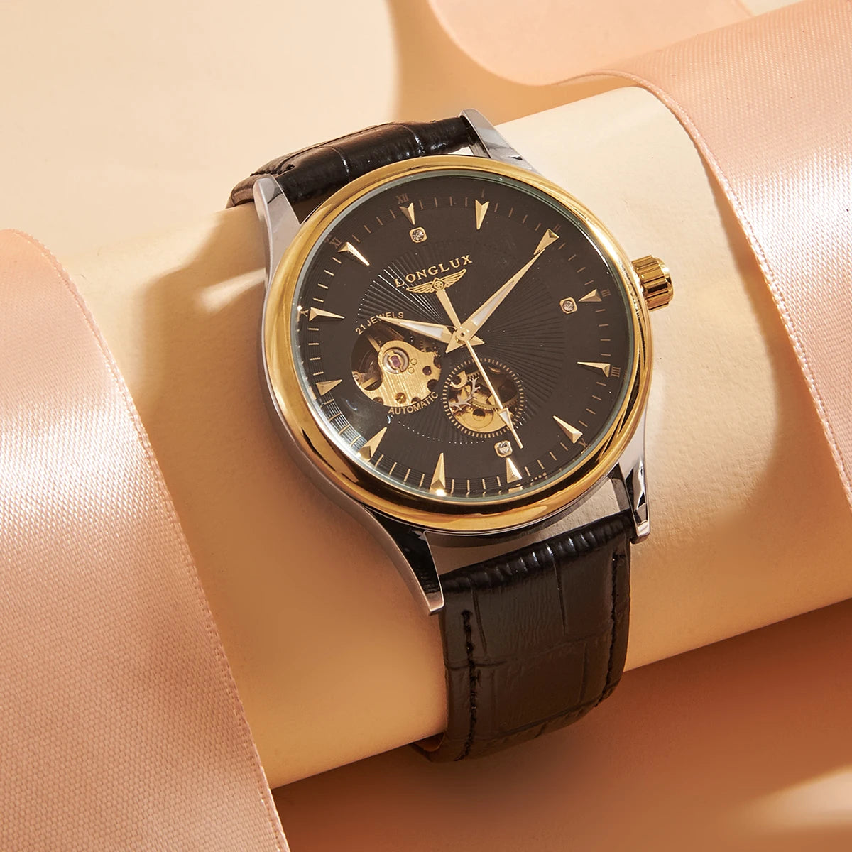 Automatic Watch Elegant Style Skeleton Rome