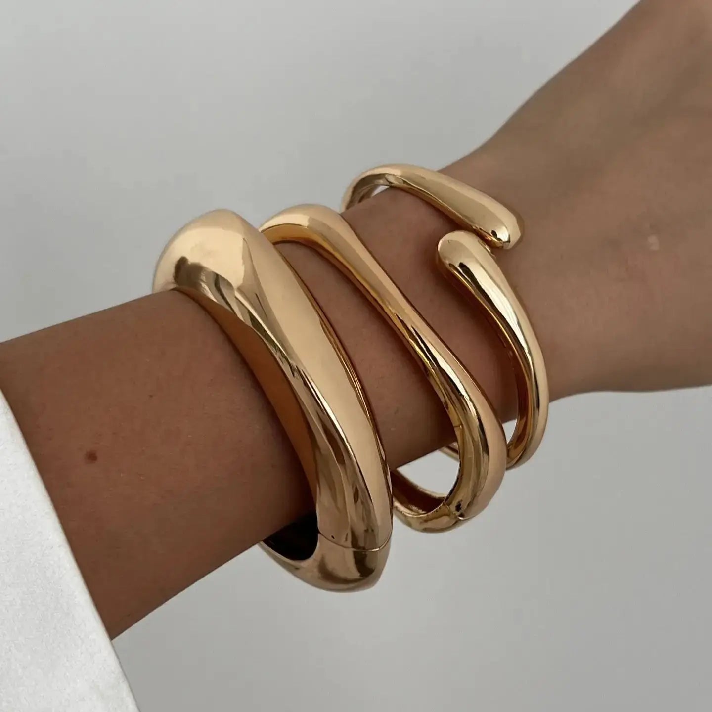 Vintage Metal Cuff Bangles Punk Gold Silver Bracelet