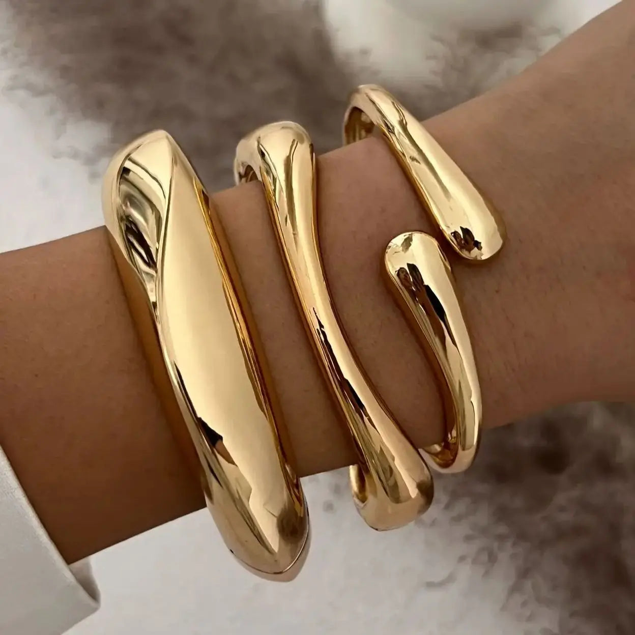 Vintage Metal Cuff Bangles Punk Gold Silver Bracelet