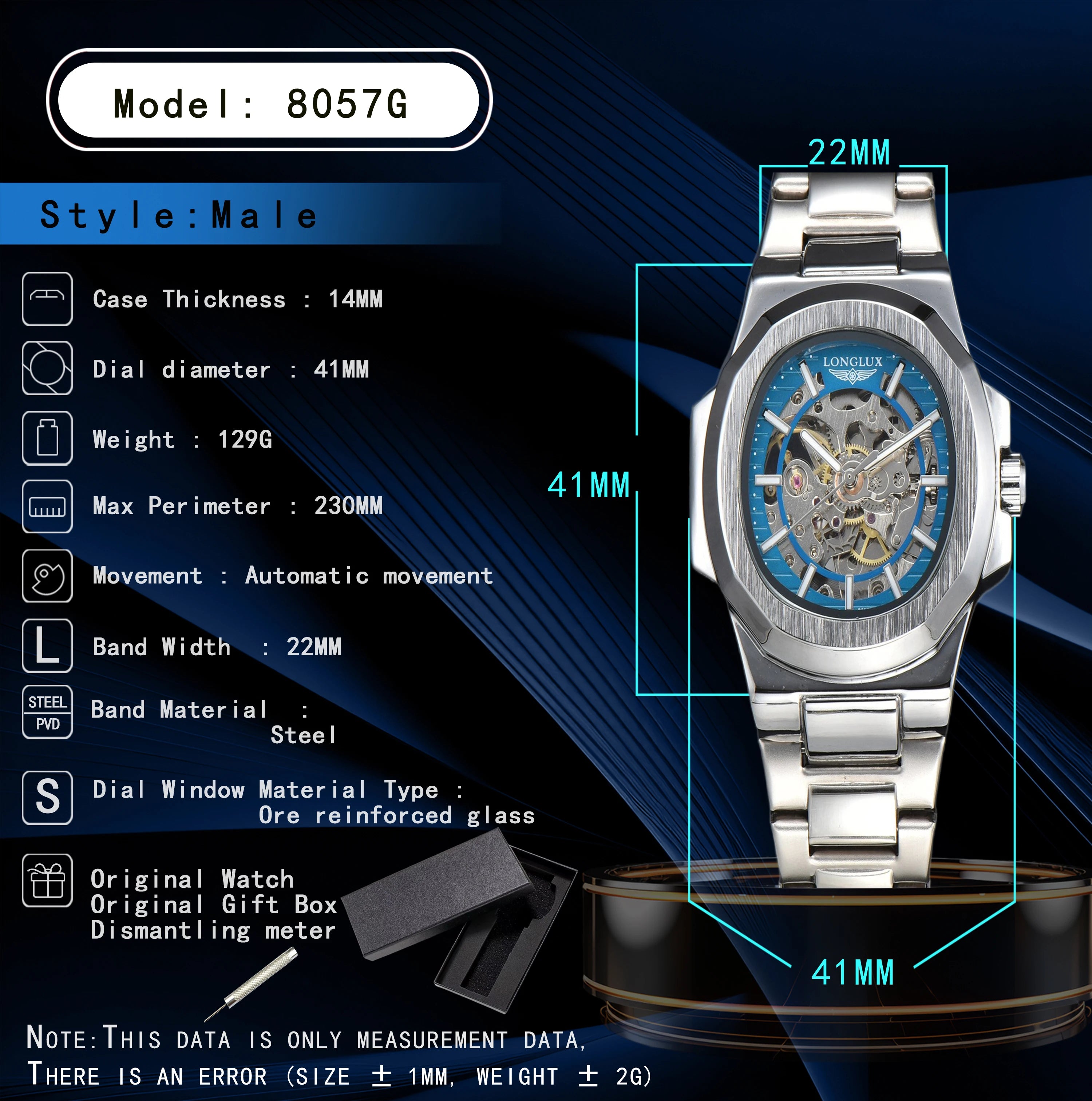 Men Automatic Mechanical Watch Skeleton
