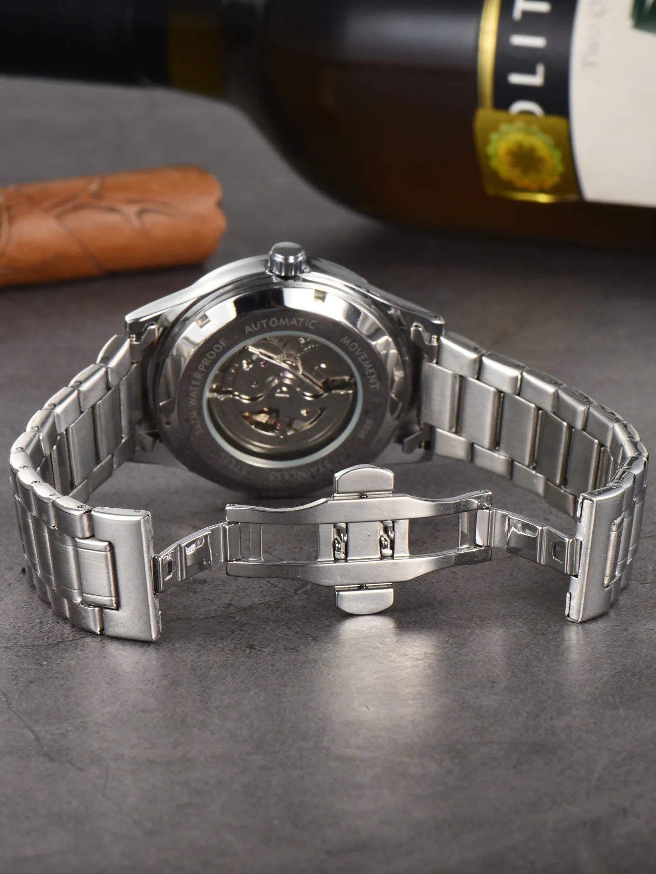 Automatic Man Watch Luxury Wholesale Mechanical Wristwatches Stainless Steel Skeleton Waterproof Mens Watch Men Gift