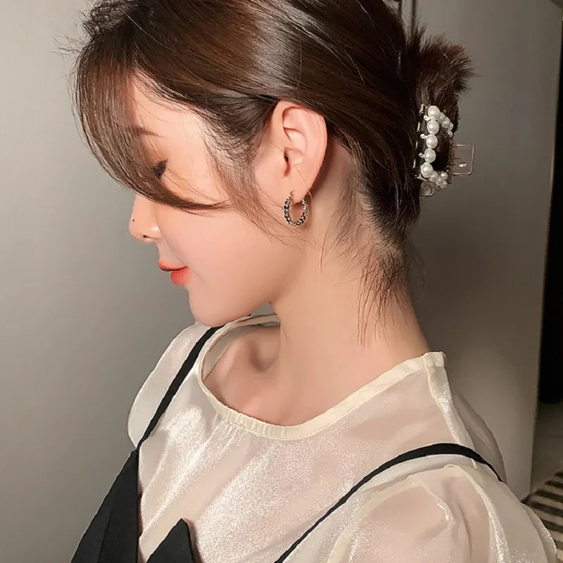 Vintage Gold Color round Circle Hoop Earrings