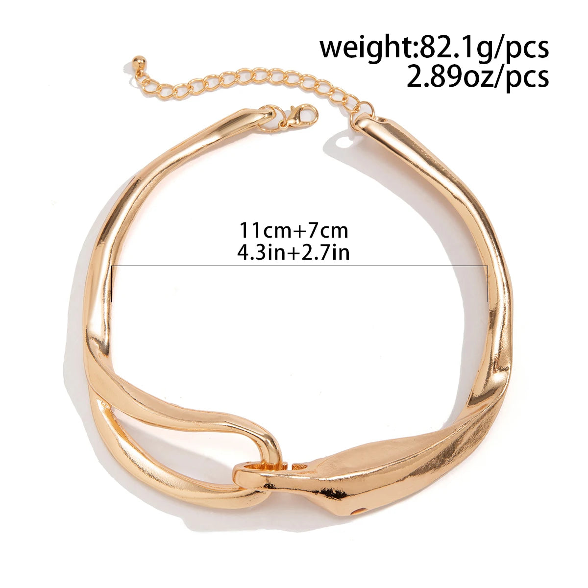 Exaggerated Heavy Metal Thick Chain Torques Necklace