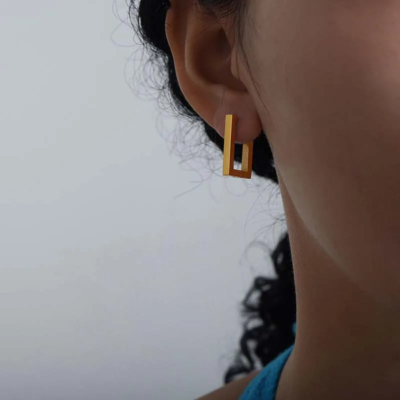Fashion Metal Square Geometric Earrings