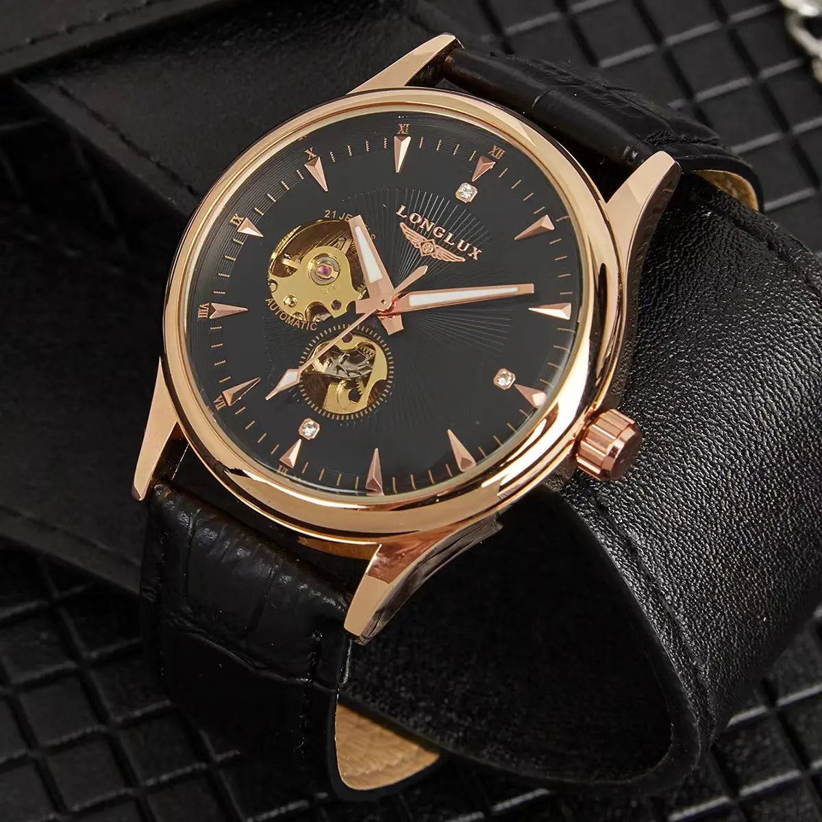 Automatic Watch Elegant Style Skeleton Rome