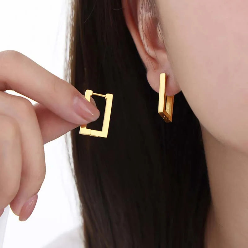 Fashion Metal Square Geometric Earrings