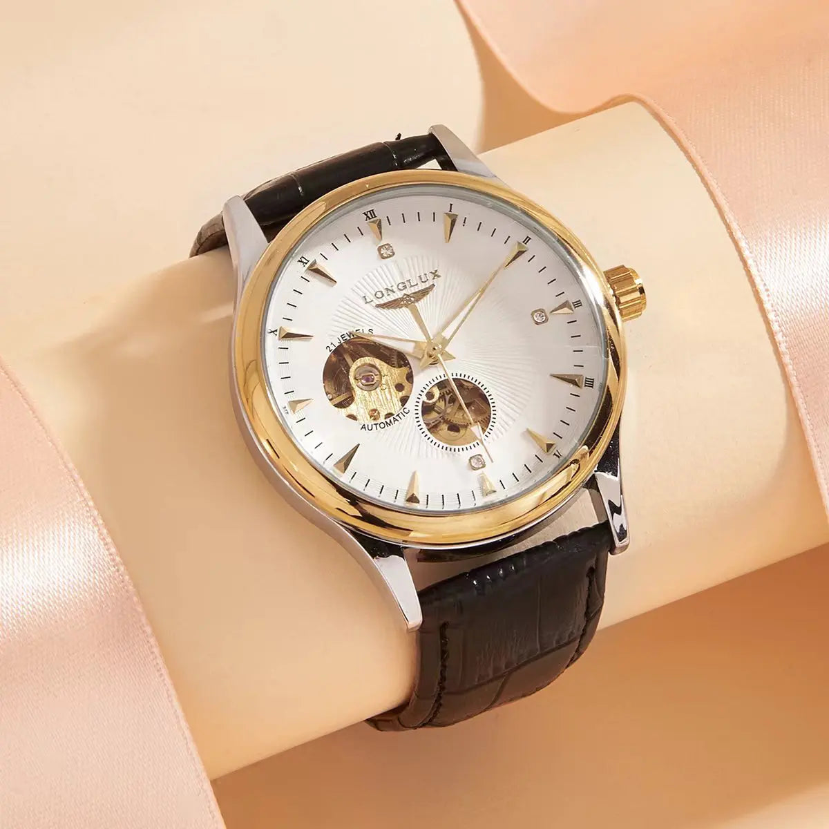 Automatic Watch Elegant Style Skeleton Rome