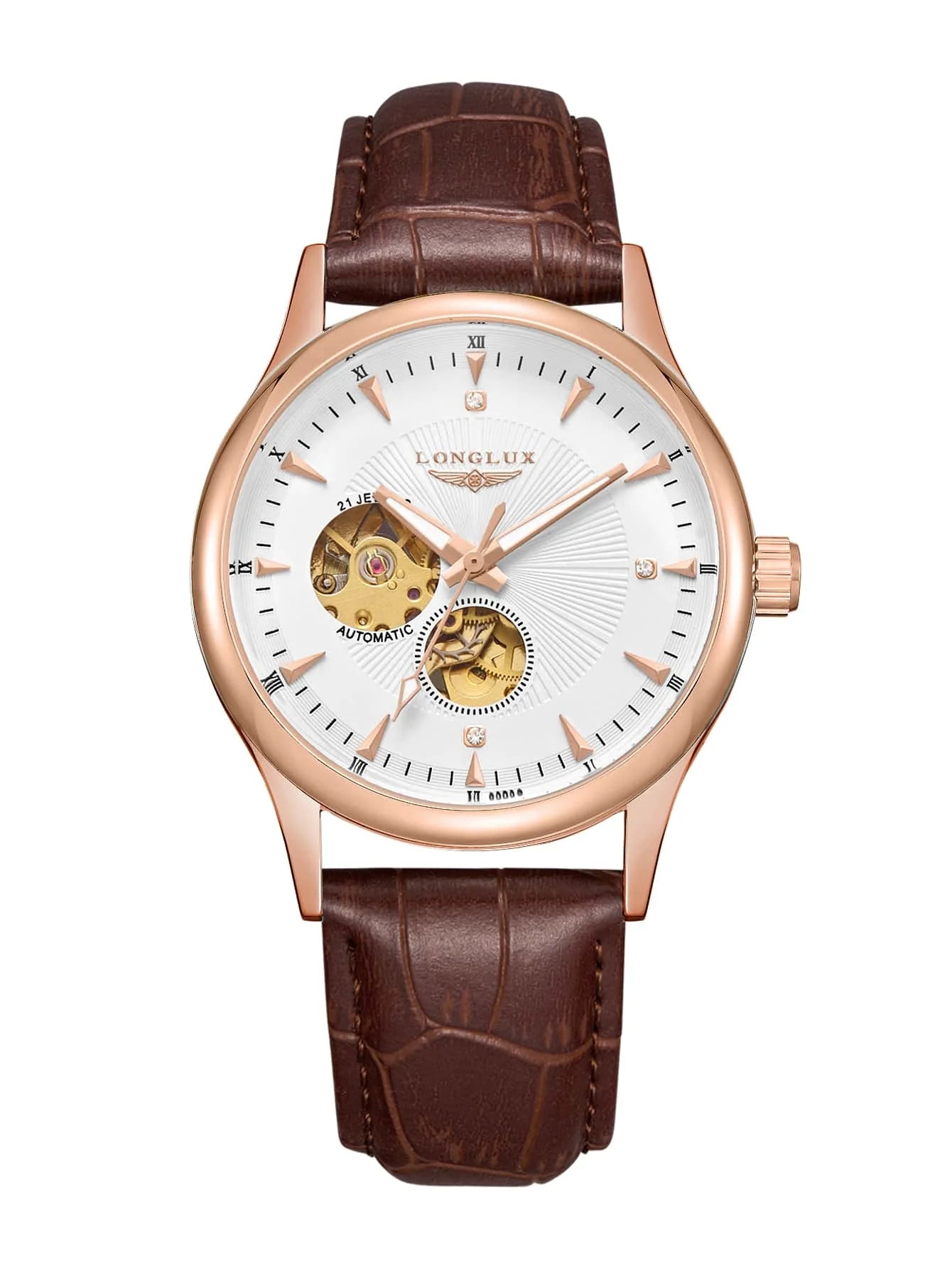Automatic Watch Elegant Style Skeleton Rome