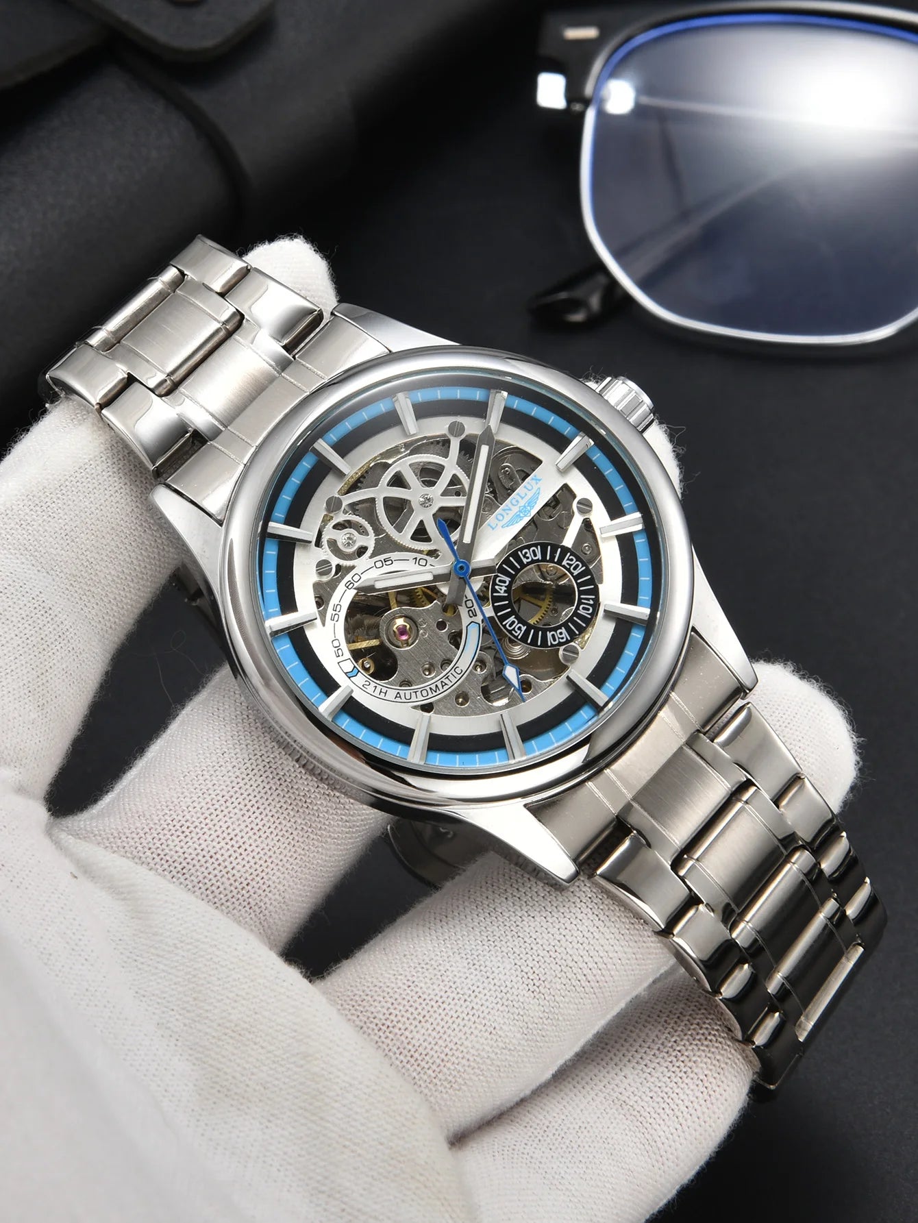 Automatic Man Watch Luxury Wholesale Mechanical Wristwatches Stainless Steel Skeleton Waterproof Mens Watch Men Gift