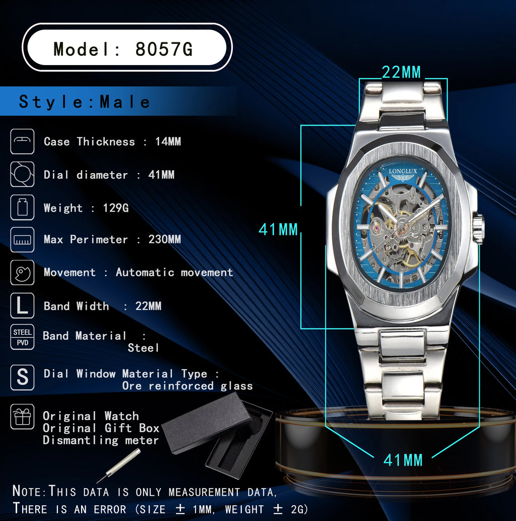 Men Automatic Mechanical Watch Skeleton