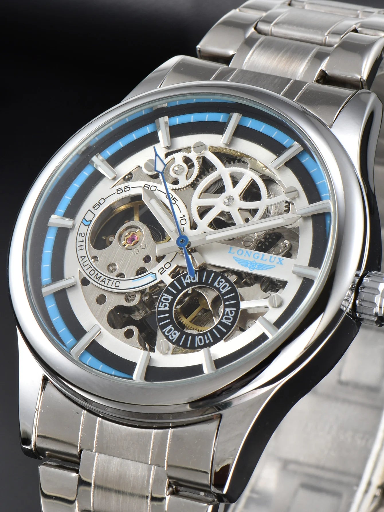 Automatic Man Watch Luxury Wholesale Mechanical Wristwatches Stainless Steel Skeleton Waterproof Mens Watch Men Gift