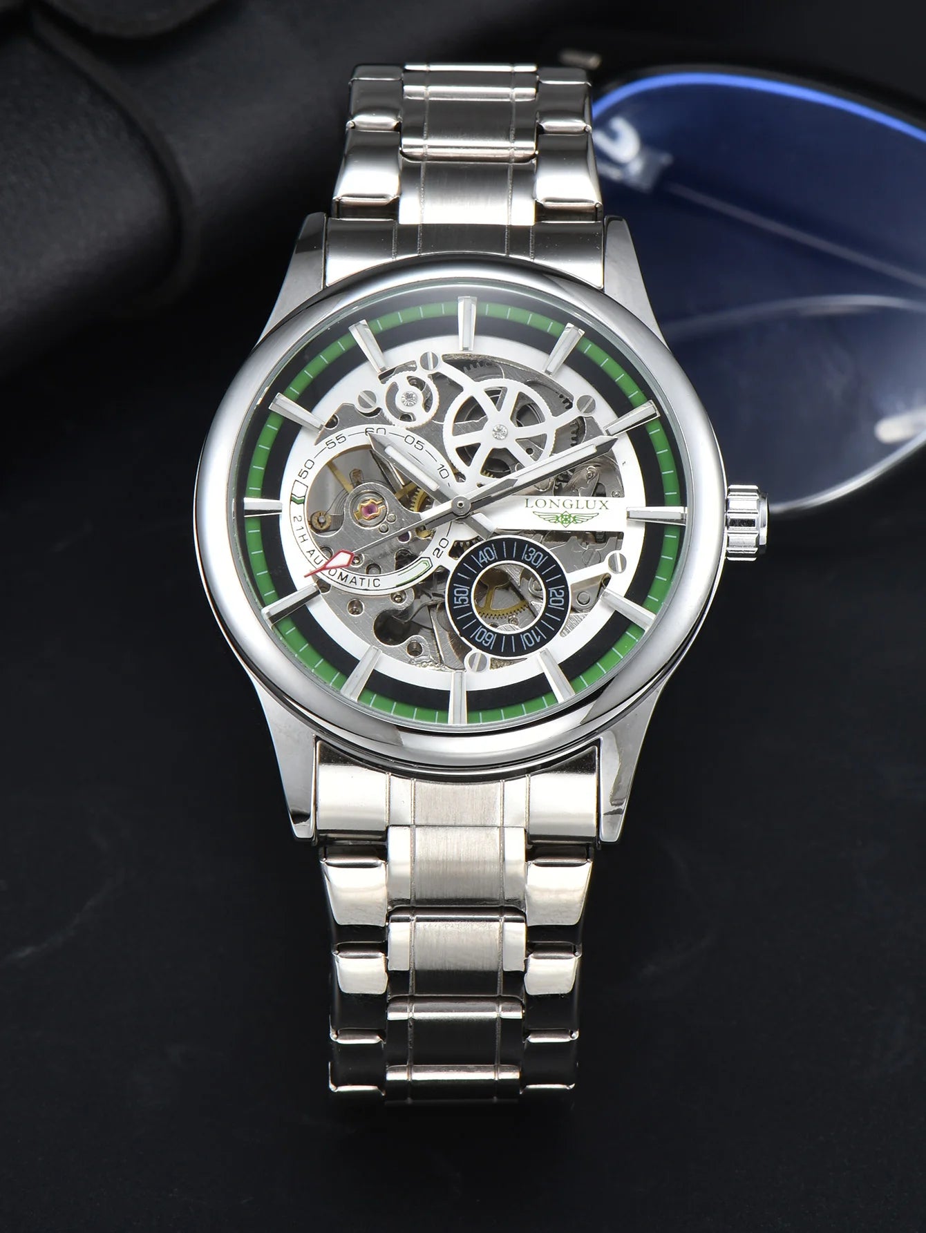 Automatic Man Watch Luxury Stainless Steel Skeleton