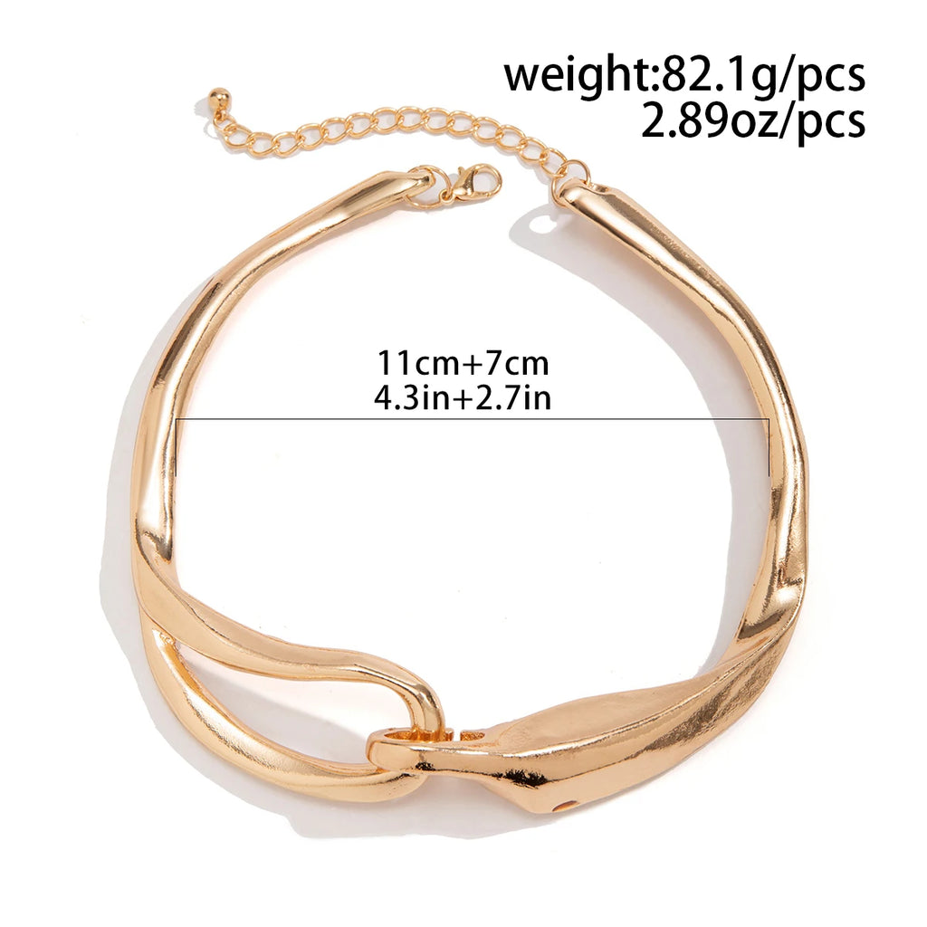 Exaggerated Heavy Metal Thick Chain Torques Necklace