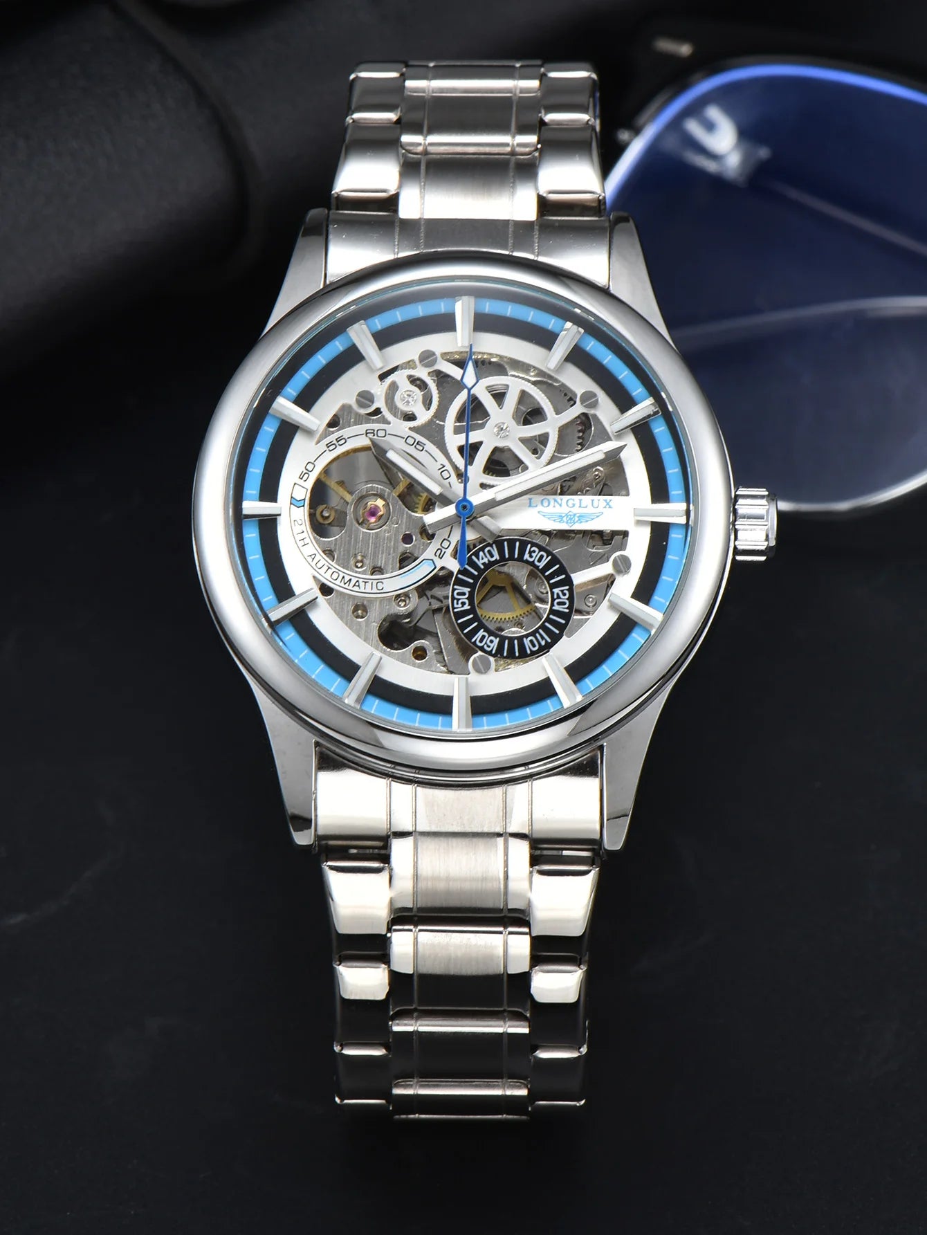 Automatic Man Watch Luxury Stainless Steel Skeleton