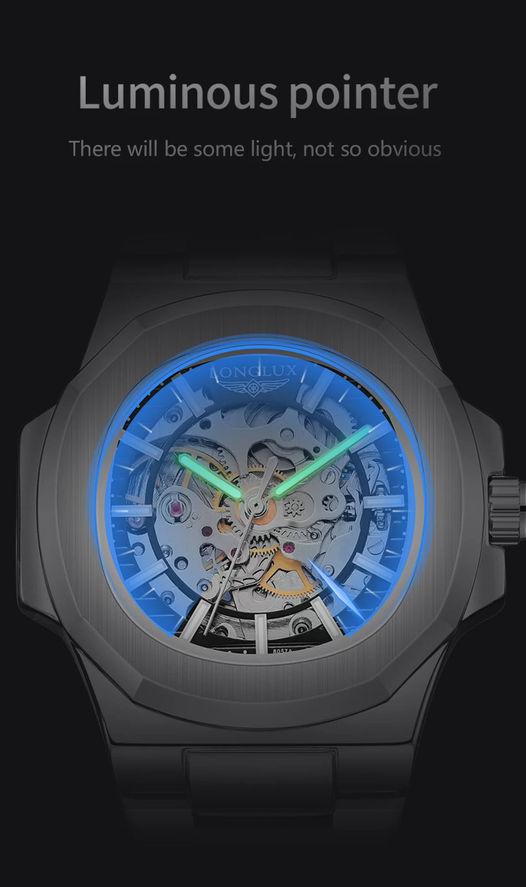Men Automatic Mechanical Watch Skeleton