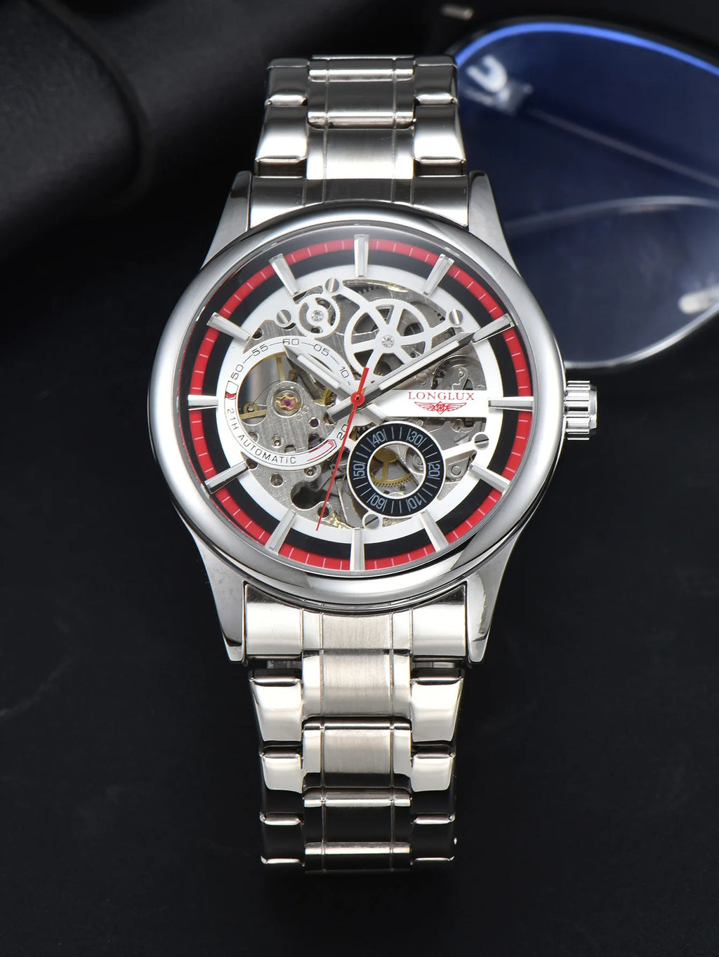 Automatic Man Watch Luxury Stainless Steel Skeleton