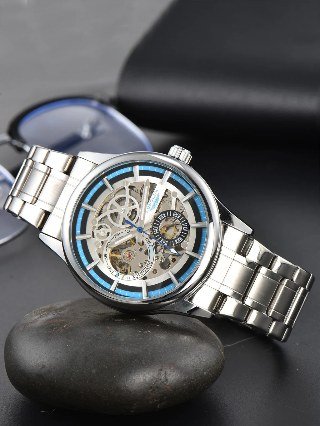 Automatic Man Watch Luxury Wholesale Mechanical Wristwatches Stainless Steel Skeleton Waterproof Mens Watch Men Gift