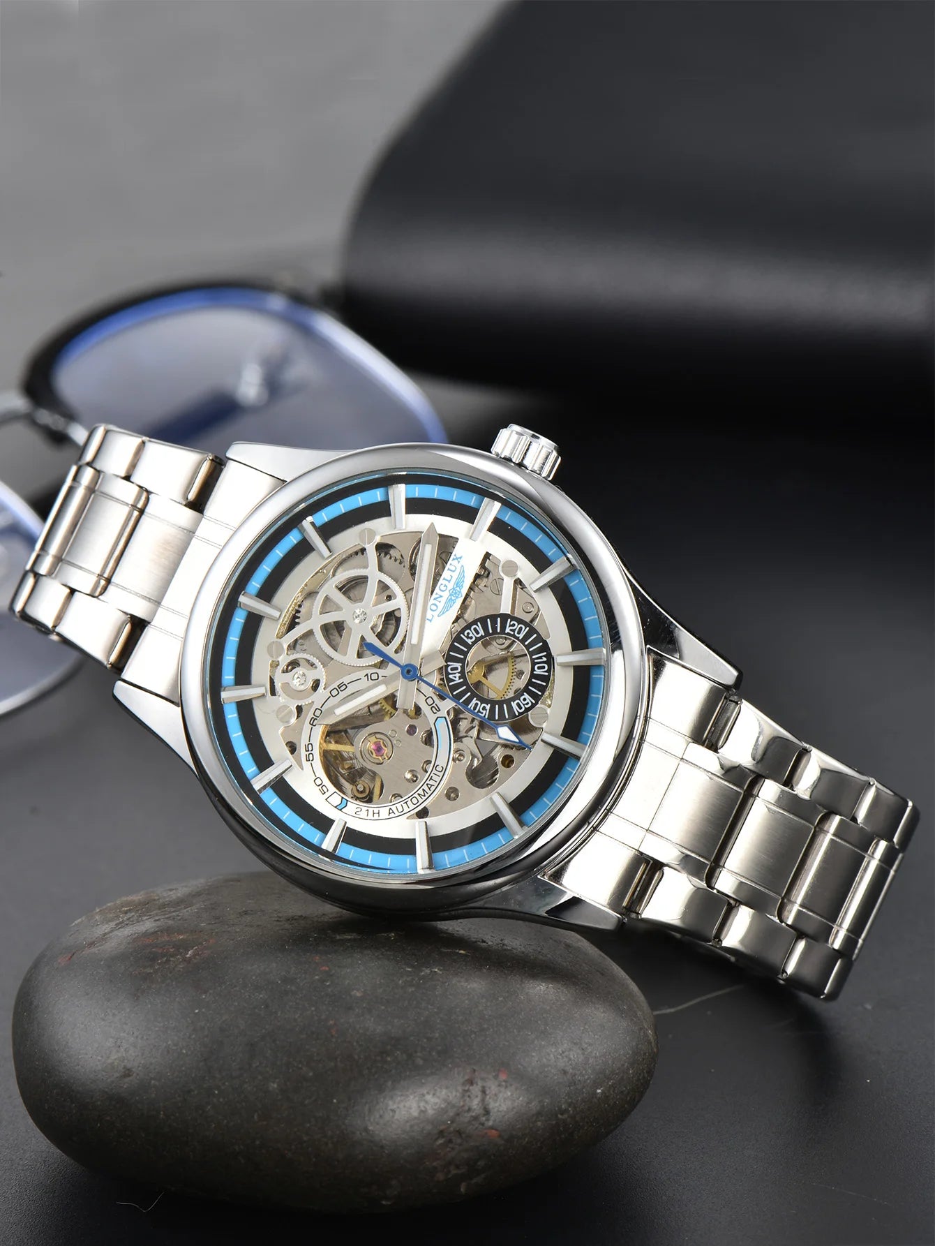 Automatic Man Watch Luxury Wholesale Mechanical Wristwatches Stainless Steel Skeleton Waterproof Mens Watch Men Gift