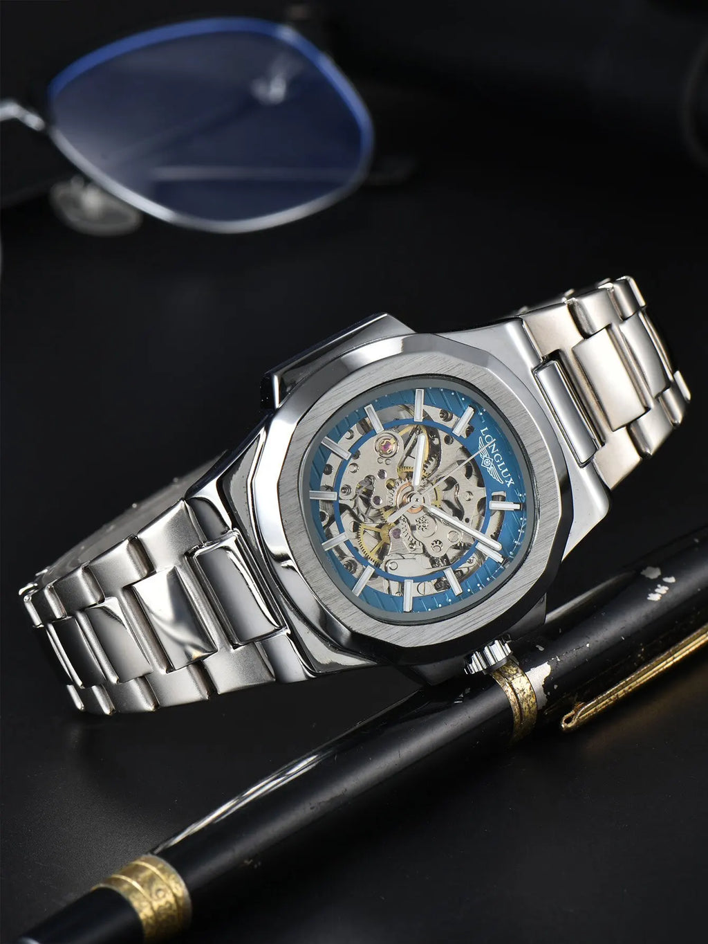 Men Automatic Mechanical Watch Skeleton